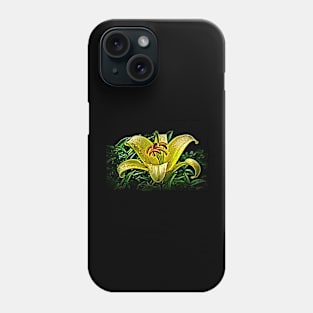 Yellow Daylily At Midnight Phone Case