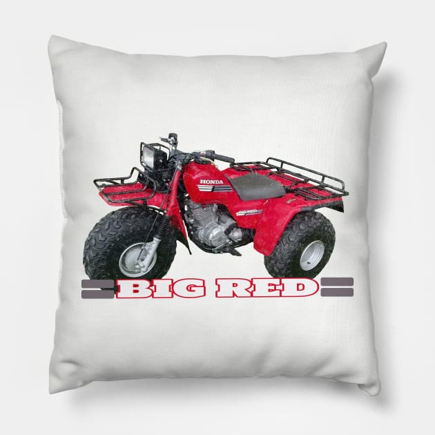 BIG RED 3 WHEELER ATV Pillow by Cult Classics