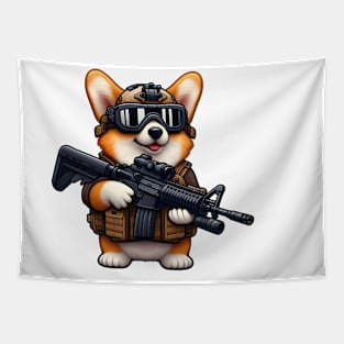 Tactical Corgi Tapestry