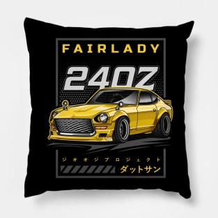 Vintage Car Fairlady 240Z (Yellow) Pillow