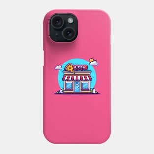 Pizza Shop Cartoon Vector Icon Illustration Phone Case