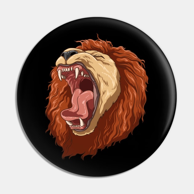 Roaring Lion Safari Animals Lovers African Wild Pin by melostore