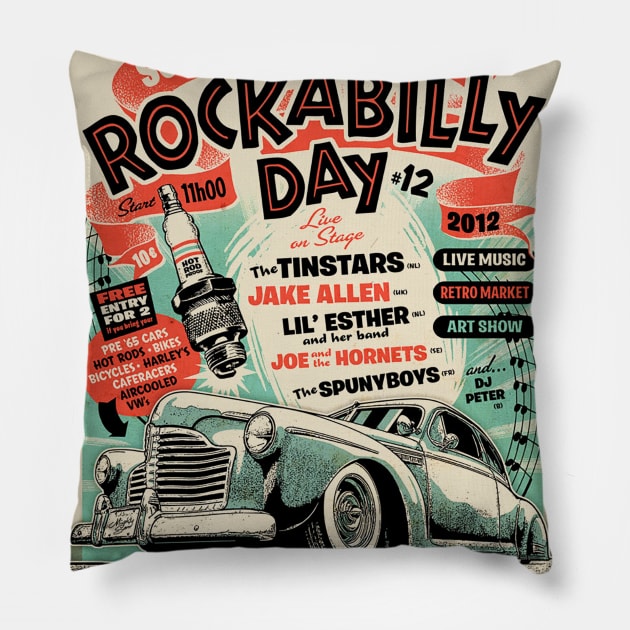 Rockabilly Day Pillow by tisirt