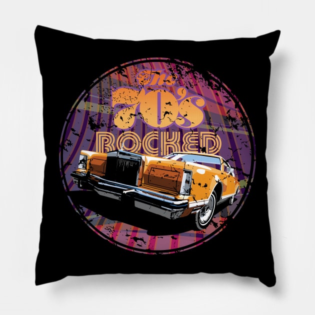 The 70s rocked lincoln continental Pillow by candcretro