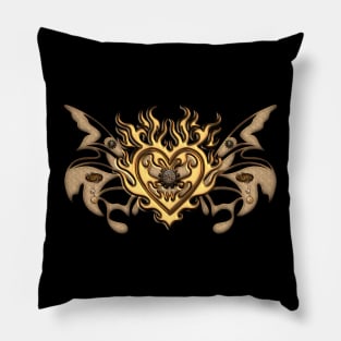 Wonderful steampunk heart, clocks, and gears Pillow