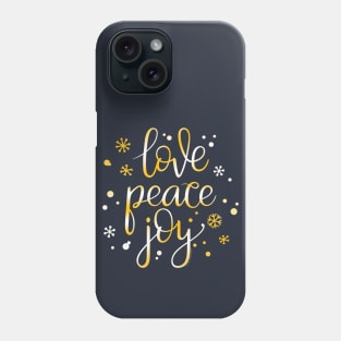 Pretty Holiday Love Peace and Joy Christmas Phone Case