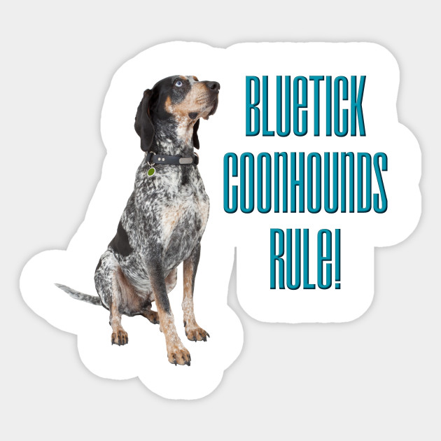 Bluetick Coonhounds Rule Bluetick Coonhound Sticker Teepublic