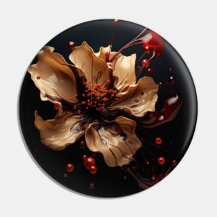 Fluid Blossom Art 3D Digital Art Pin