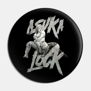 vintage Asuka terrible lock grayscale Pin