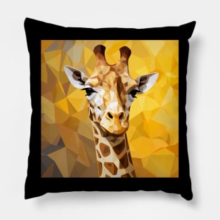 Giraffe portrait. Voronoi pattern. Pillow