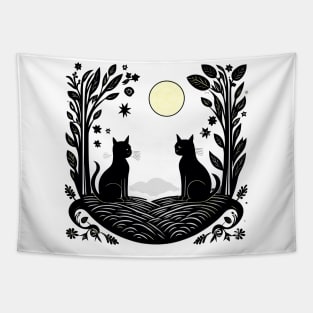 Cottage core lovers art design two Tapestry