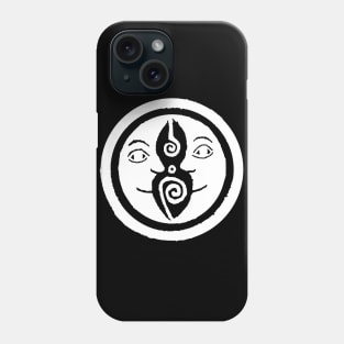 The Sun Triple Moon Goddess Black on White Phone Case