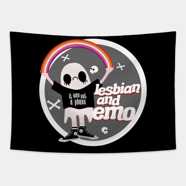 Lesbian and Emo Badge Tapestry by rachelaranha