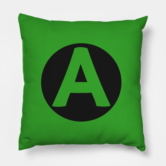 letter a green Pillow by persa