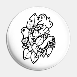 Abstract Flower Shapes Doodle Art Pin
