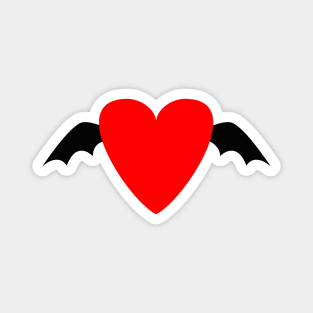 Dark Love, Batwing Heart, Bat Heart Magnet