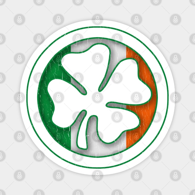 Irish Flag Shamrock Circle Magnet by robotface