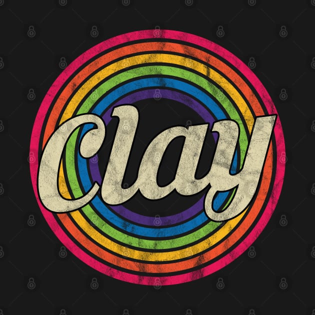 Clay - Retro Rainbow Faded-Style by MaydenArt