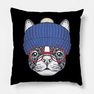 Hand drawn bulldog Pillow