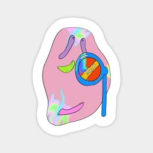 Smug Trippy Emoji Surreal Melting Magnet