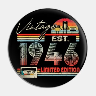 Vintage 1946 Limited Edition 78th Birthday Cassette Tape Pin