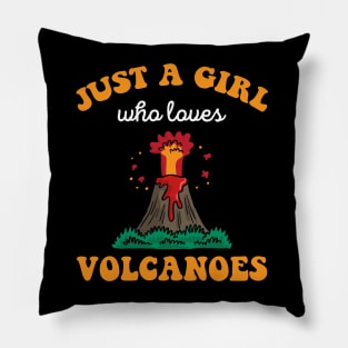 Just A Girl Who Loves Volcanoes Volcano Eruption Pillow