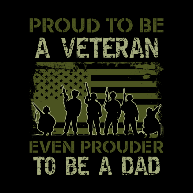 Proud To Be A Veteran Dad- patriotic- USA by Crimson Leo Designs