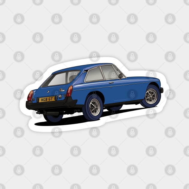 Blue 1975 MGB GT Coupe rear Magnet by Webazoot