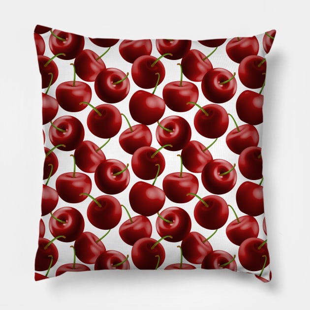 Cherries Graphic Pattern Art Pillow by Designoholic