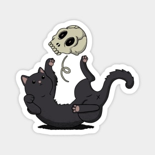 Skull Black Cat Magnet