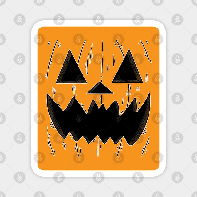 Jack O Lantern Halloween Pumpkin Face Design Magnet by Up 4 Tee