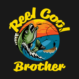Reel Cool Brother Fisherman. Perfect for the Bass Fisherman, fishing rod graphic. T-Shirt