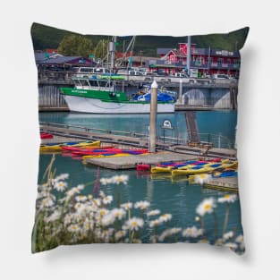 USA. Alaska. Valdez. Canoes. Pillow