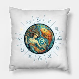 ZODIAC Pisces - Astrological PISCES - PISCES - ZODIAC sign - Van Gogh style - 12 Pillow