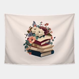 Floral Books Knowledge Growing Like Flowers Tapestry