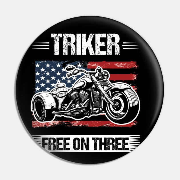 US Flag Trike Trikers Design Motorcycle Trikes Gift for Triker Pin by stearman