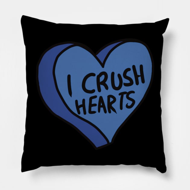 I Crush Hearts Love Heart Pillow by ROLLIE MC SCROLLIE