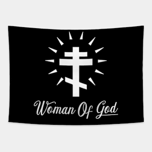 Woman Of God - Orthodox Cross - White - Christian Series 12W Tapestry