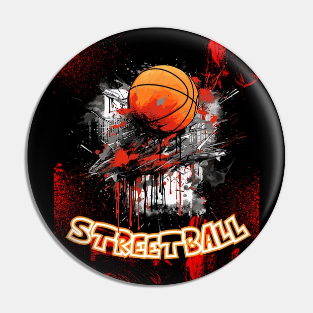 Streetball Basketball Art Pin by mieeewoArt