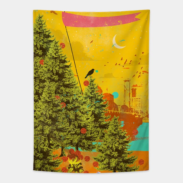 PORTLAND TREES Tapestry by Showdeer