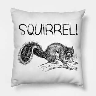 Easily Distracted Squirrel Design Pillow