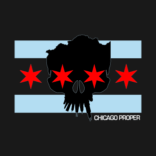 Chicago Proper Flag Skull T-Shirt