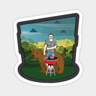 Teddy Roosevelt Grilling T-shirt Magnet