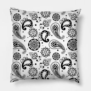 Mandala Pattern Black and White Halloween Fall Autumn Season Pillow