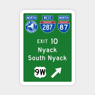 New York Thruway Northbound Exit 10: Nyack South Nyack US Route 9W Magnet