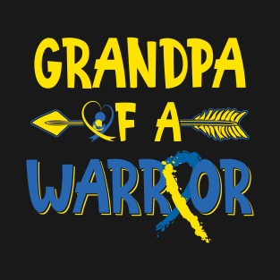 Grandpa Of A Warrior Down Syndrome Awareness T-Shirt