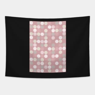 Dusty Rose Subtle Pink and Beige Circles Pattern Tapestry