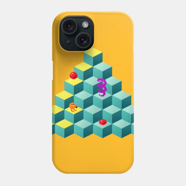 Q Bert Pyramid Phone Case by RoswellWitness