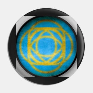 Blue and Yellow Artwork Pin