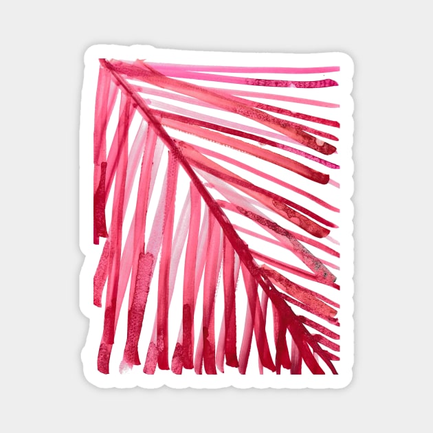 watercolor lines palm leaf 3 Magnet by mariacaballer